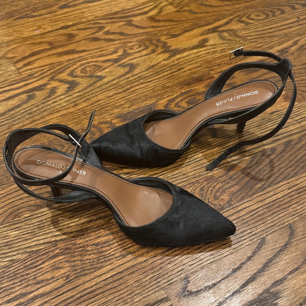 Donald J. Pliner Black Ankle Strap Heels